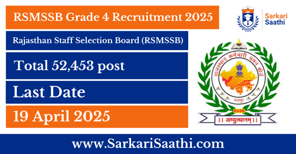 RSMSSB Grade 4 Recruitment 2025