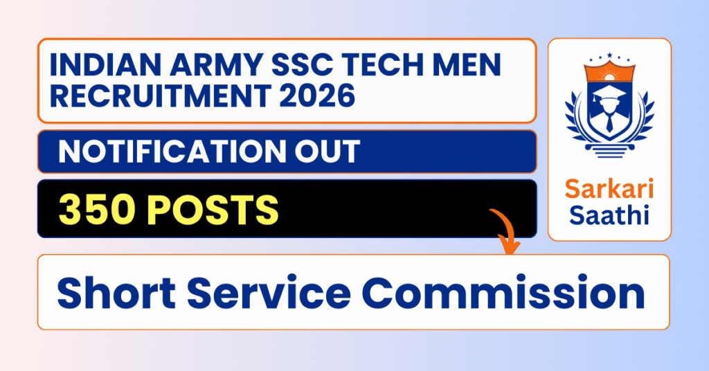 Indian Army SSC Tech Men Recruitment 2026